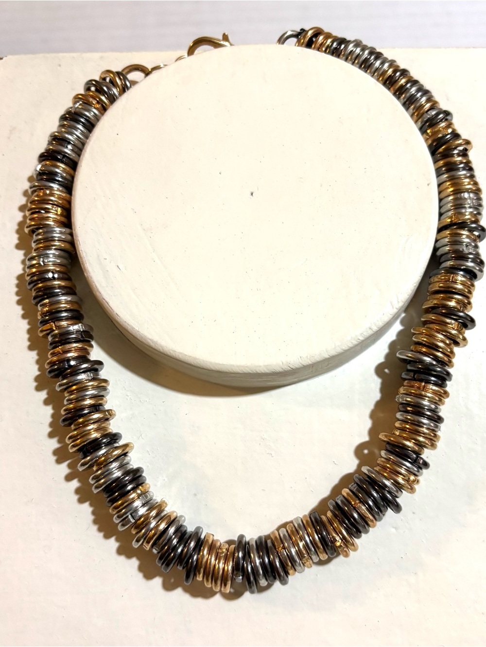 Gold & Silver Disc Bead Necklace bracelet- reimbursable  Women Jewelry